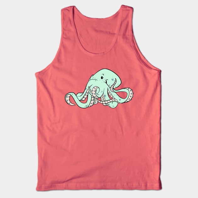 Seafoam Octopus Tank Top by Maxineart